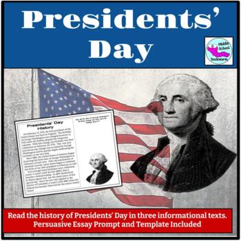 Preview of Presidents' Day Reading Comprehension and Persuasive Essay