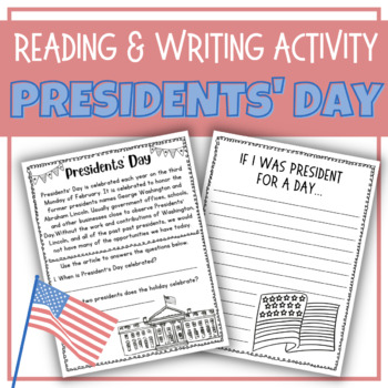 Preview of Presidents' Day Reading Comprehension and Writing Activity | If I was President
