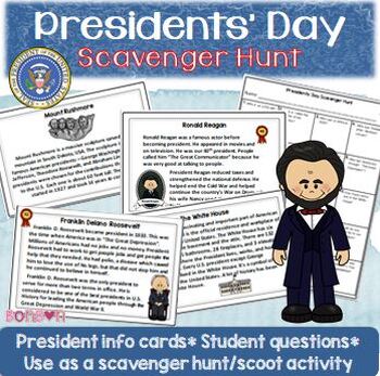 Preview of Presidents' Day Reading | Scavenger Hunt