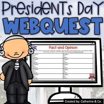 Preview of Presidents Day Research Activity - WebQuest Digital Lesson - 4th 5th & 6th Grade
