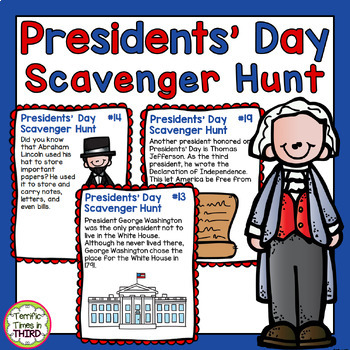 Preview of Presidents' Day Scavenger Hunt: History and Fun Facts