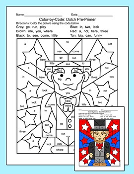 Presidents' Day Activity Color by Sight Word: George Washington ...