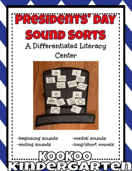 Preview of Presidents Day Sound Sorts-A Differentiated Literacy Center