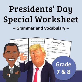 Preview of Presidents Day Special: Grammar and Vocabulary Summer Worksheet