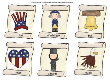 Preview of Presidents Day Syllable Sort