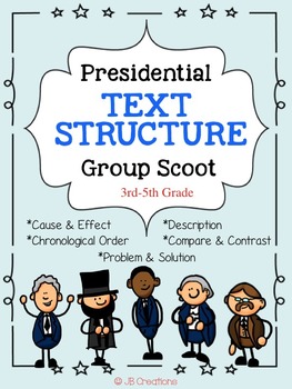 Preview of President's Day Text Structure Group Scoot Game (3rd, 4th, 5th grade)