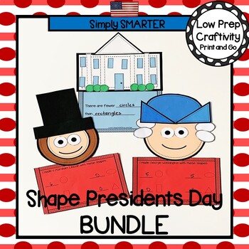 Preview of Presidents Day Themed Cut and Paste Shape Math Craftivities Bundle