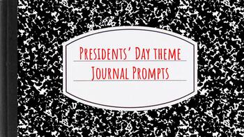 Preview of Presidents' Day Themed Journal Prompts