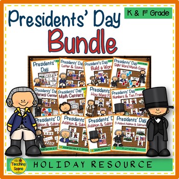 Preview of Presidents' Day Themed Literacy & Math Bundle
