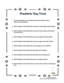 Presidents' Day Trivia - FREE!