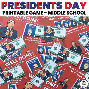 Preview of Presidents Day Trivia Game | Printable Version | Middle School