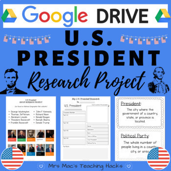 Preview of Presidents Day: U.S. President Research Project [Google Drive]
