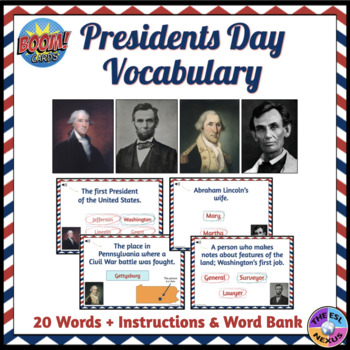 Preview of Presidents Day Vocabulary Boom Cards™ (Distance Learning)