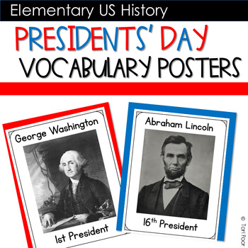 Preview of Presidents Day Vocabulary Posters  Elementary US History