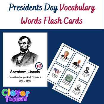 Preview of Presidents Day Vocabulary Words Flash Cards