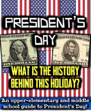 History of President's Day Student Reading and Activity fo