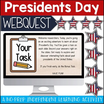 Preview of Presidents Day Webquest