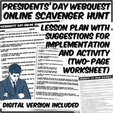 Presidents' Day Webquest Activity with Digital Option