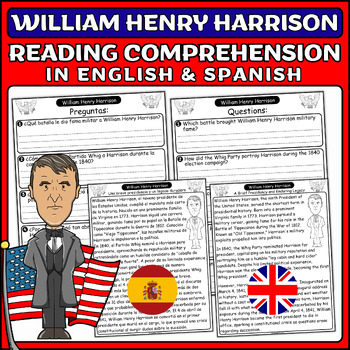 Preview of Presidents' Day: William Henry Harrison Nonfiction Reading (English & Spanish)