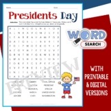 Easy Presidents Day Word Search Puzzle 1st 2nd Grade Vocab