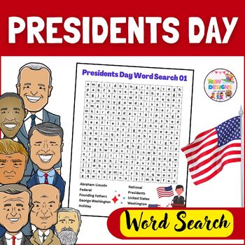 Preview of Presidents Day Word Search / Activity / Printable Worksheets For Kids