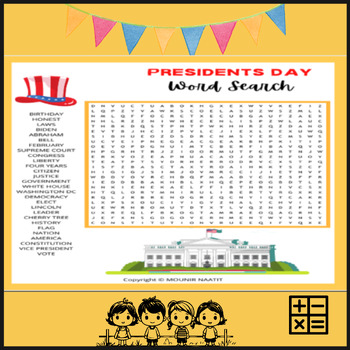 Preview of Presidents Day Word Search Puzzle | President's Day