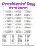 Presidents' Day Word Search - U.S. History, holiday, presidents