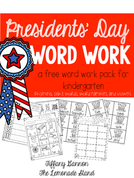 Preview of Presidents' Day Word Work Freebie