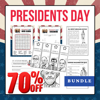 Preview of Presidents Day Work Packets Bundle - Reading Comprehension, Puzzles and More