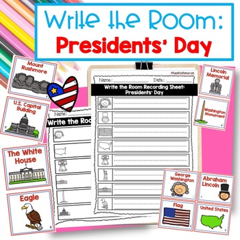Preview of Presidents' Day: Write the Room K-3rd
