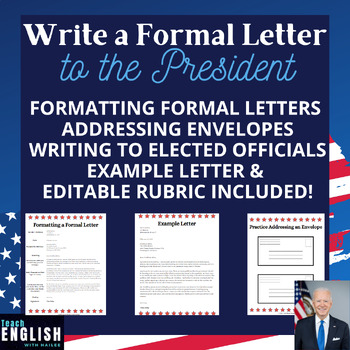 Preview of Presidents Day Writing Activity: How to Write a Letter to the President ⭐ Civics