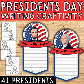 Preview of Presidents' Day Writing Craftivity Presidents Day Writing Craft Activities