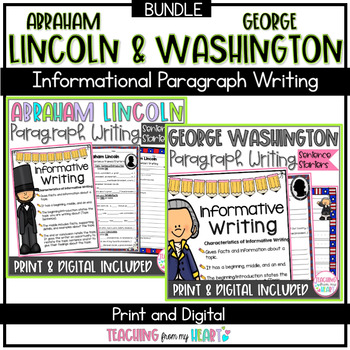Preview of Abraham Lincoln George Washington Writing Black History Month Presidents' Day