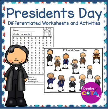 Preview of Occupational Therapy Presidents Day Writing & Math Centers Worksheets Activities