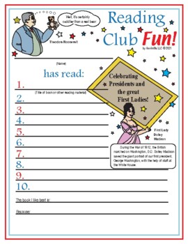 Preview of Presidents Day and the First Ladies Reading Log and Certificate Set