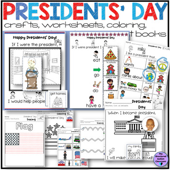 Preview of Presidents' Day or Election Crafts, Activities, Worksheets, Coloring SPED SPEECH
