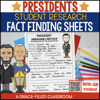Preview of Presidents Fact Research Activity Sheets | Presidents Day Research Pages