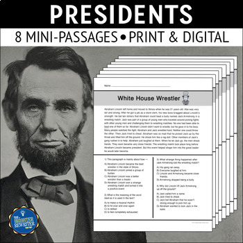 Preview of Presidents Nonfiction Reading Comprehension Passages
