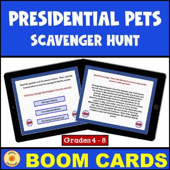 Preview of Presidents Pets President's Day or Anytime Scavenger Hunt BOOM Cards