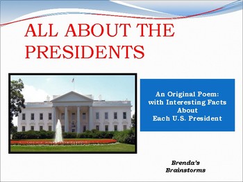 Preview of Presidents Poem: Interesting Facts About Each U.S. President