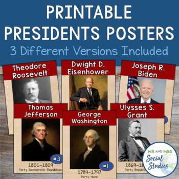 Preview of Presidents Posters for Each US President | Presidents Day Bulletin Board