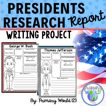 Preview of Presidents Research Report Writing Project Common Core