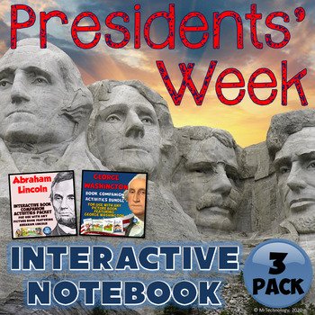 Preview of Presidents' Week Interactive Notebook Activities Three Pack Bundle