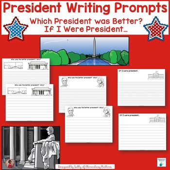 Preview of Writing Prompts for Presidents Day, Election Day, or Anytime You're Studying USA