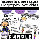 Presidents and First Ladies Biography Activities Bundle - 