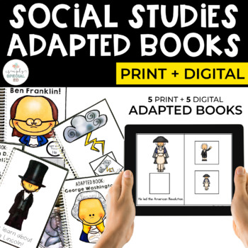 Preview of Presidents and Leaders Adapted Books Bundle for Special Ed | Print + Digital