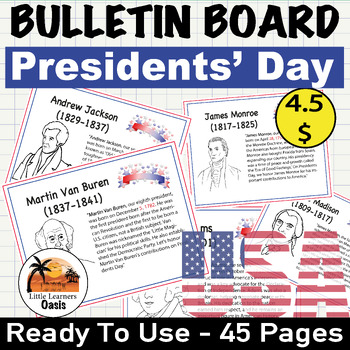 Preview of Presidents' day Bulletin Board (45 Important Facts) 45 Figures - Posters