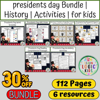 Preview of Presidents day Bundle History Activities for kids