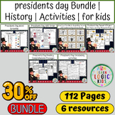 Presidents day Bundle History Activities for kids