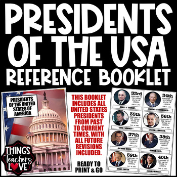 Preview of USA Presidents Reference Booklet, Presidents Day, History, Government, Politics